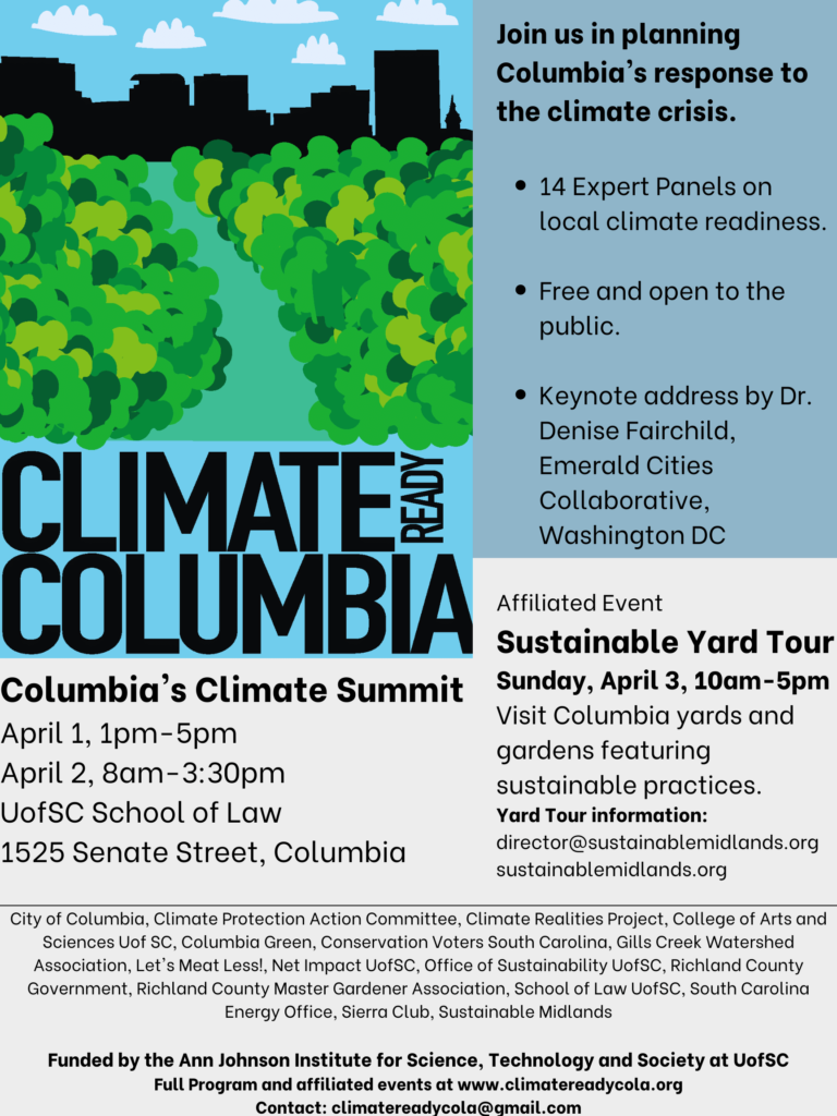 Flyer for Climate Ready Columbia (right-click to download)